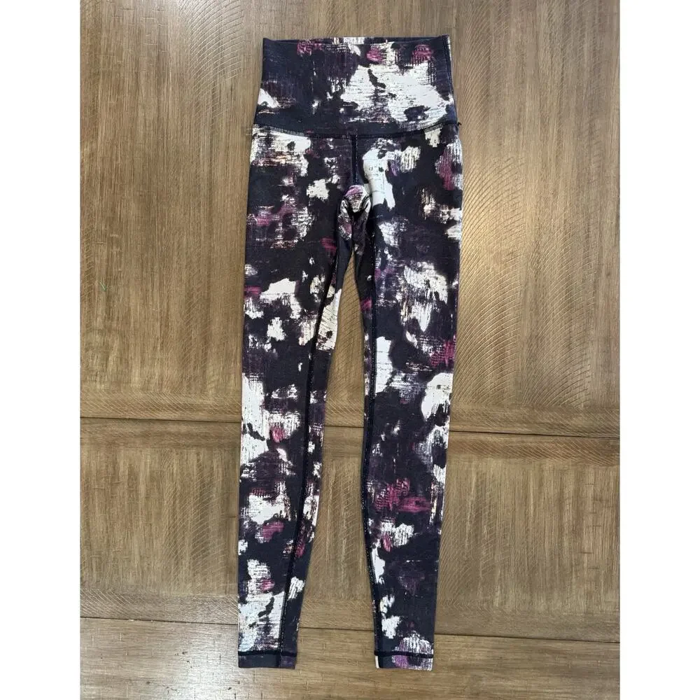 Lululemon Wunder Under Pant Kara Blossom Multi Color Print Women’s Size 4 EUC